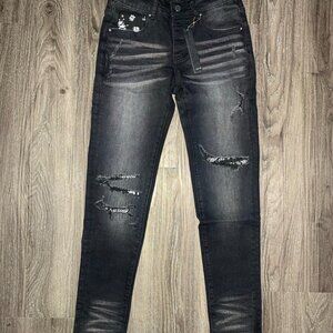 Amiri Jeans Black Paisley Bandana Size 28 + 30